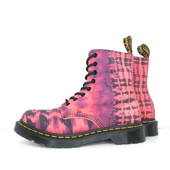 NWT Dr Martens Purple Tie Dye 1460 Lace Up Ankle Boots Women’s 7 Shoes - Picture 4 of 13